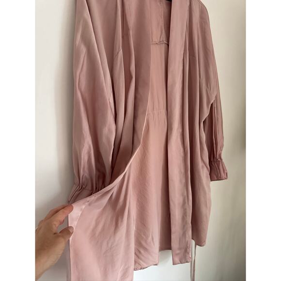 Lunya Good In Bed Washable Silk Kimono Robe - Dusty Rose Pink XS/S - Picture 8 of 8